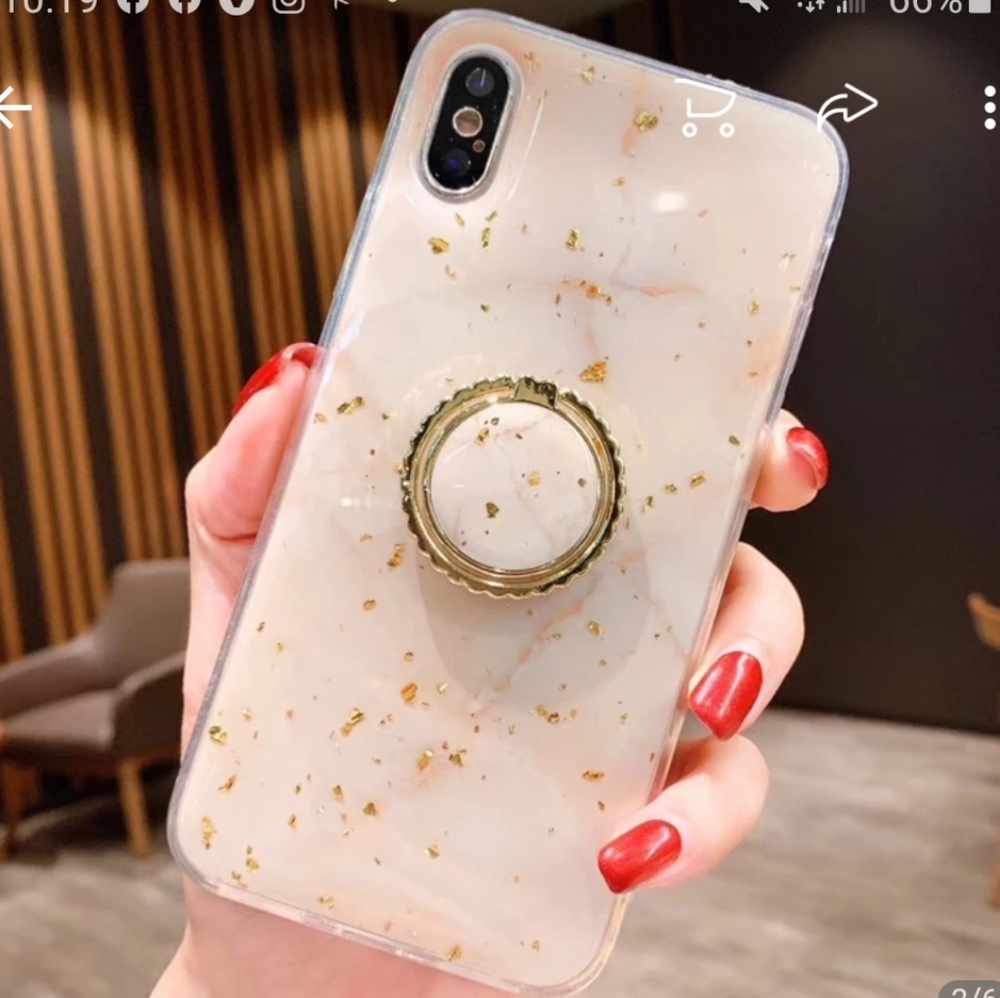 Glittery Gold W/Socket Case For IPhone 11 Pro Max